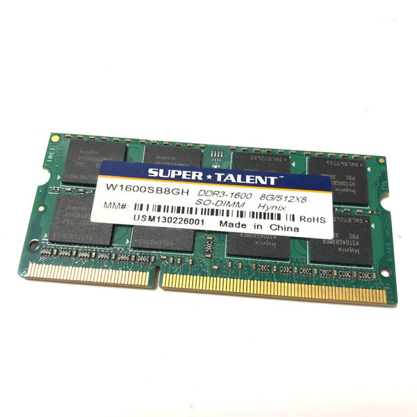 Super Talent W1600SB8GH DDR3-1600 8G/512X8 SODIMM Hynix 1600MHz