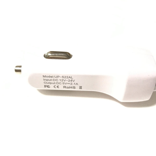 KFZ-Ladekabel Spirale USB-C zusätzlicher USB Anschluss schwarz / weiß 5V 2.1 / 3.1 A Auto